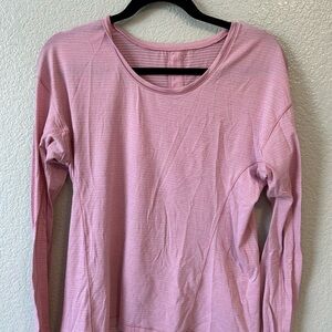 Lululemon Women’s Long Sleeve Light Pink Subtle Stripe - size 8